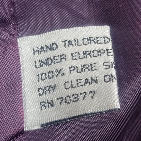 Cellini 100% Silk Plaid Suit Jacket - Picture 8 of 10